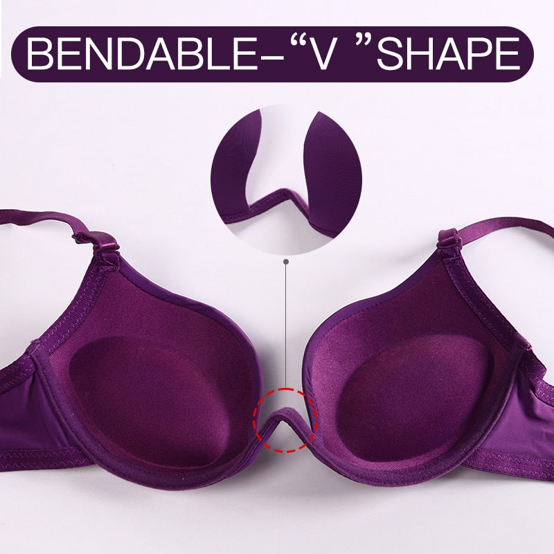 Sexy Women Lingerie U Backless Bras Underwear Deep U Low Cut Push Up Bra Intimates ECMLN Female Breathable Bralette