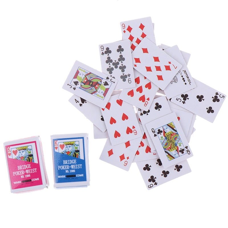 Cute MINI Miniature Games Poker Playing Cards15X11mm Miniature for Dolls Accessory Home Decoration High Quality Uno Card Game