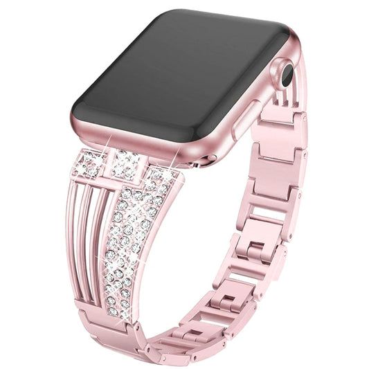 Luxury Crystal Diamond Bracelet Strap For Apple Watch Band 7 42mm 38 40 44 mm Series 6 5 4 3 Bands Steel Women Wrist for iwatch