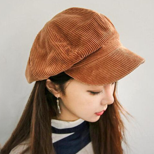 MAXSITI U Corduroy Anise Newsboy Cap Vintage Literary Women Snapback Octagonal cap Spring Autumn Leisure hat accessories