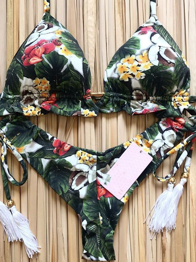 2019 Women Print Bikini Set Push-up Swimsuit New Summer Sexy Swimwear Triangle Bathing Suit Swimming Suit Biquini