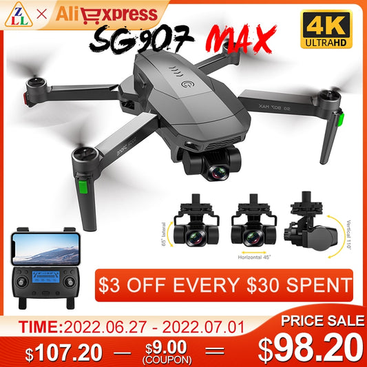 ZLL SG907 MAX GPS Drone 4K Camera 5G FPV WiFi With 3-Axis Gimbal ESC 25 Minutes Flight Brushless RC Quadcopter Profesional Dron