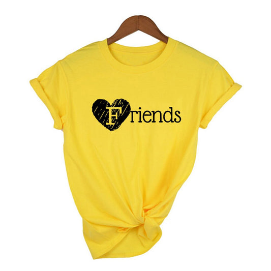 1 Pcs Best Friend Forever BFF Letter Print Women Graphic T Shirts Short Sleeve Summer T-shirt Friends Sister Matching Tees Tops