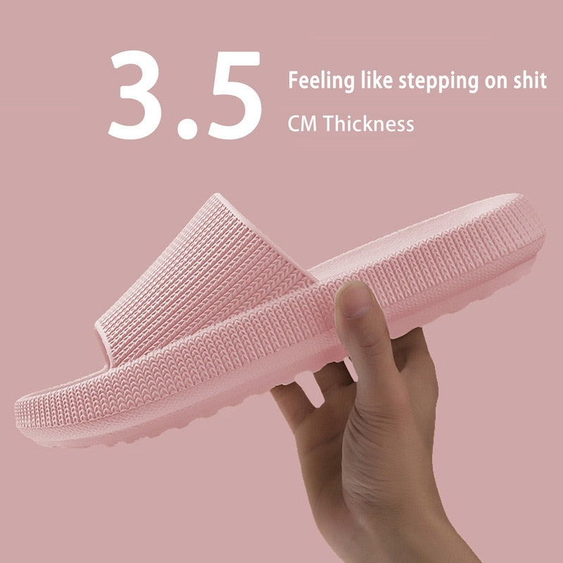 4cm Thick Platform Women&#39;s Slippers Summer Beach Eva Soft Slide Sandals Leisure Men Indoor Bathroom Shoes Anti-slip Dropshipping