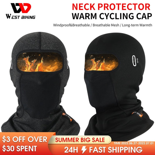 WEST BIKING Cycling Scarf Winter Warm Hat Breathable Windproof Sport Balaclava Cycling Headwear MTB Bike Motorcycle Helmet Liner