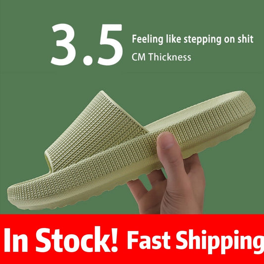 4cm Thick Platform Women&#39;s Slippers Summer Beach Eva Soft Slide Sandals Leisure Men Indoor Bathroom Shoes Anti-slip Dropshipping
