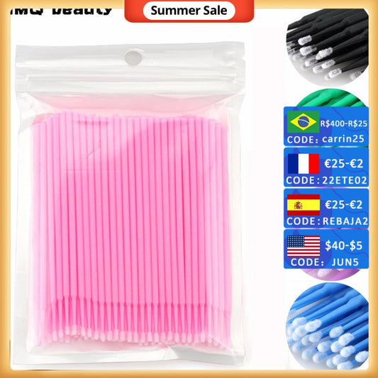 Disposable MicroBrush Eyelashes Extension  Individual Lash Removing Swab Micro Brush For Eyelash Extension Tools