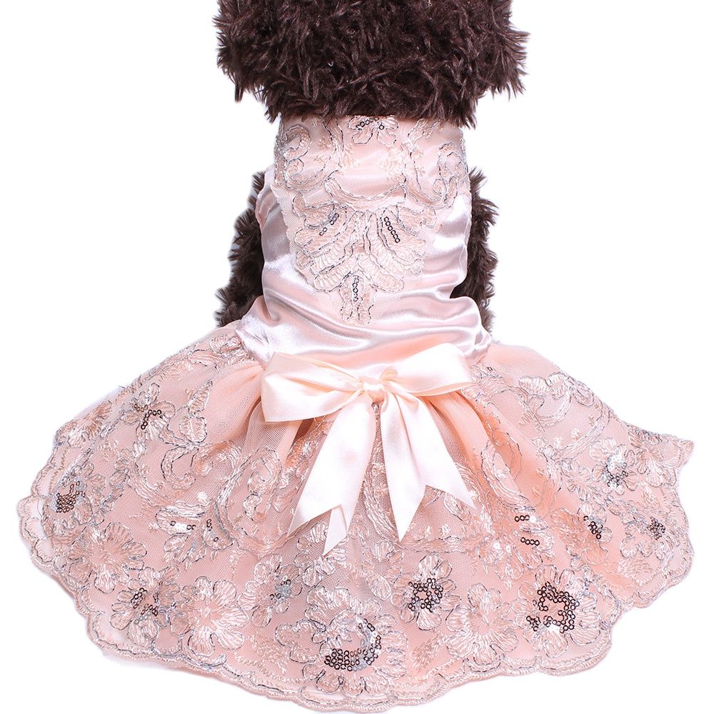 Dog Cat Wedding Dress Tutu Princess Pet puppy Dresses Embroidery&amp;Bow Clothes Apperal 3 colours