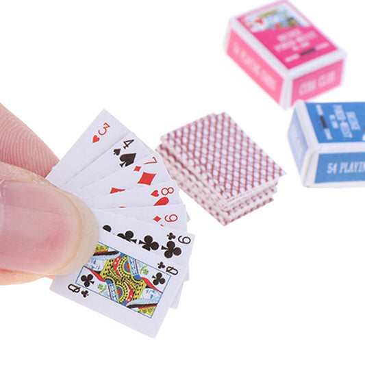 Cute MINI Miniature Games Poker Playing Cards15X11mm Miniature for Dolls Accessory Home Decoration High Quality Uno Card Game