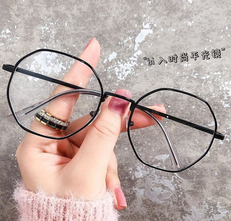 2022 Trends Women Office Anti Blue Light Oversized Computer Glasses Cat Eye Female Blue Blocking Big Size Eyeglasses Alloy Frame