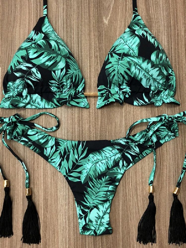 2019 Women Print Bikini Set Push-up Swimsuit New Summer Sexy Swimwear Triangle Bathing Suit Swimming Suit Biquini