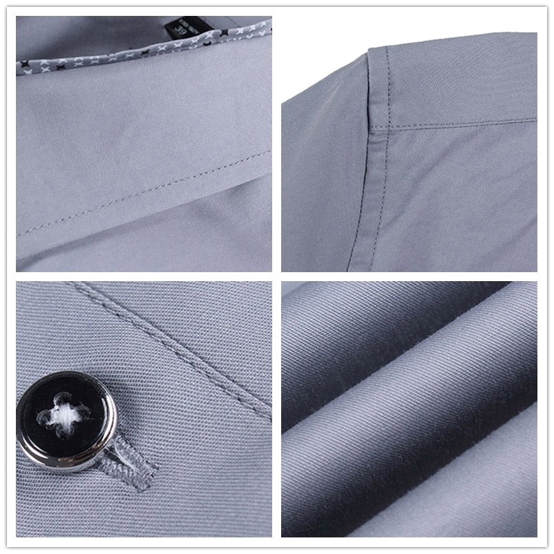 2022 Summer New Men&#39;s Shirt Brand Luxury Men Cotton Short Sleeves Dress Shirt Turn-down Collar Cardigan Shirt Men Clothes