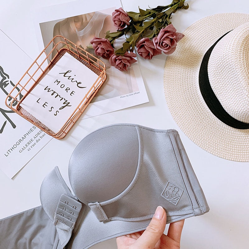 Front Closure Sexy Push Up Bra Women Invisible Bras Underwear Lingerie for Female Brassiere Strapless Seamless Bralette ABC Cup