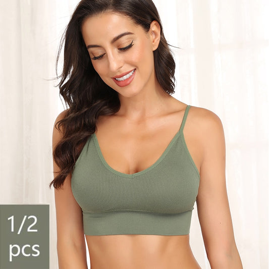 1/2 Pcs Bras for Women Sexy Seamless Bra U Type Backless Push Up Bralette Women Female Wireless Solid Wire Free Brassiere